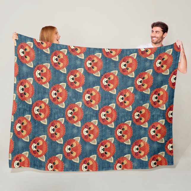 Couverture Polaire Cute Red Panda (En situation)