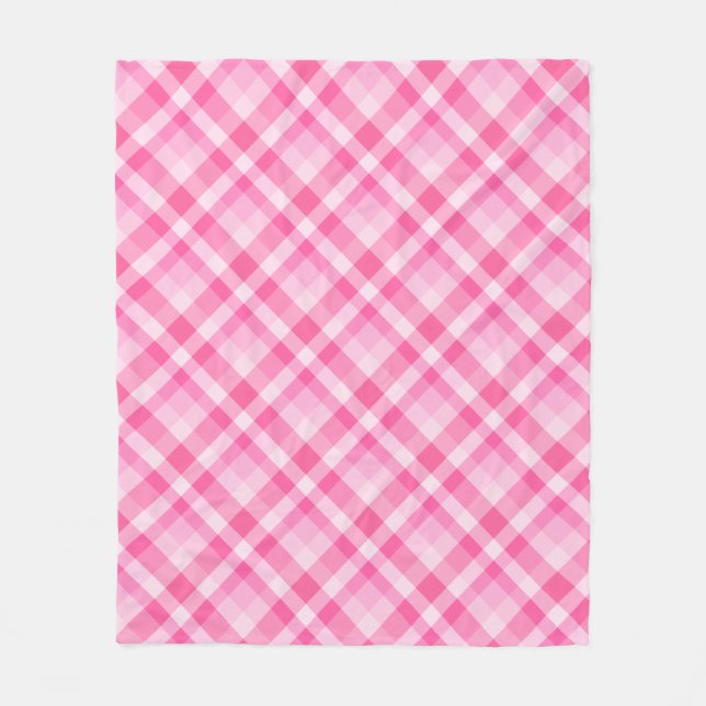 Couverture Polaire Cute Rosy Pink Plaid Motif Moyen polaire Blanche (Devant)
