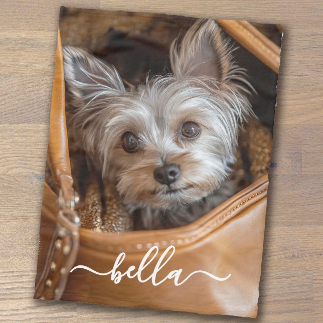 Couverture Polaire Cute Script Pet Photo (Créateur téléchargé)