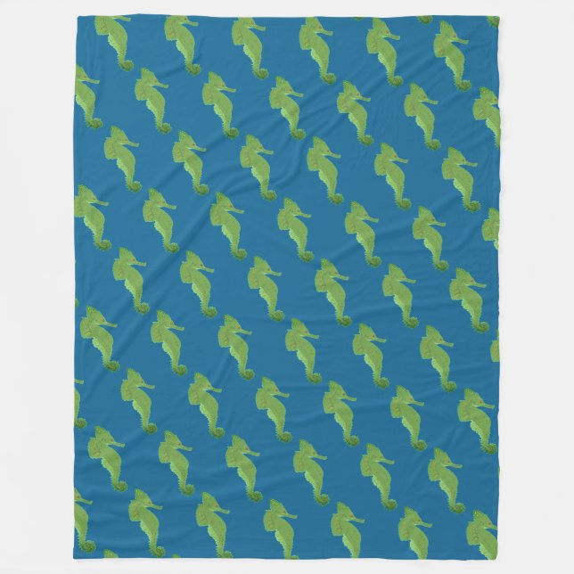 Couverture Polaire Cute Seahors motif Fleece Blanket (Devant)
