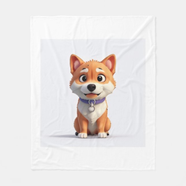 Couverture Polaire Cute Shiba Inu (Devant)