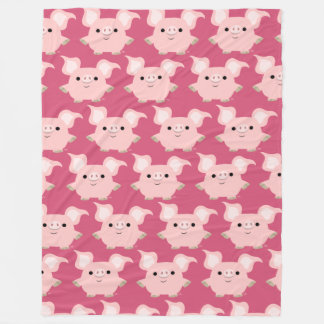 Couverture Polaire Cute Shorty Cartoon Cochon Fleece Blanket