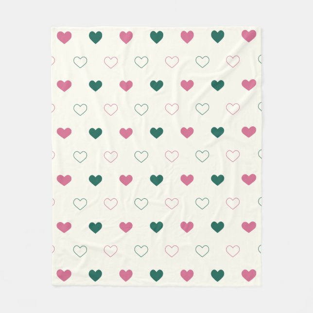 Couverture Polaire Cute Simple Heart Seamless pink / cream (Devant)
