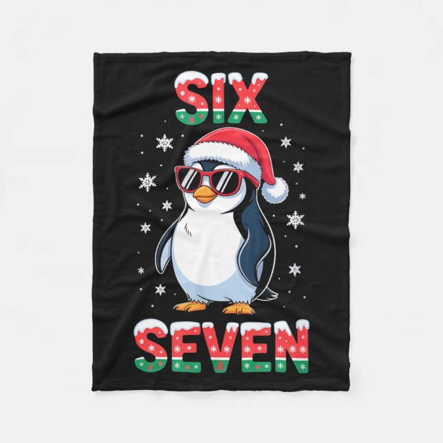 Couverture Polaire Cute Six Seven 67 Penguin Kids Christmas Holiday  (Devant)