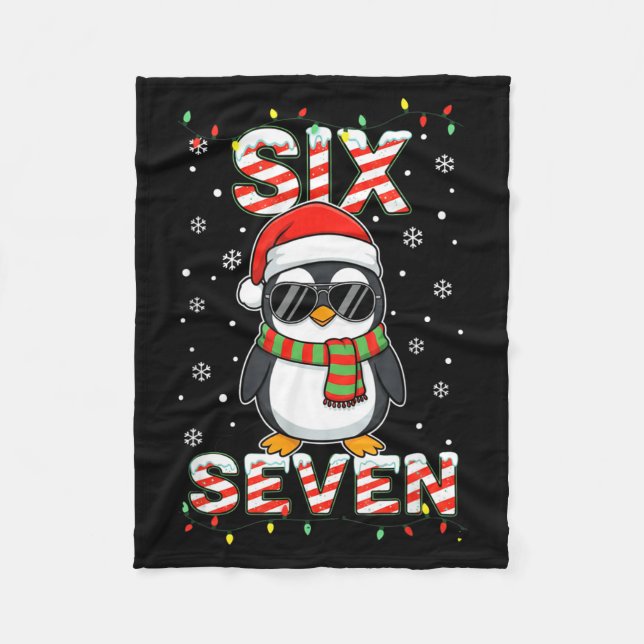 Couverture Polaire Cute Six Seven 67 Penguin Kids Christmas Holiday  (Devant)