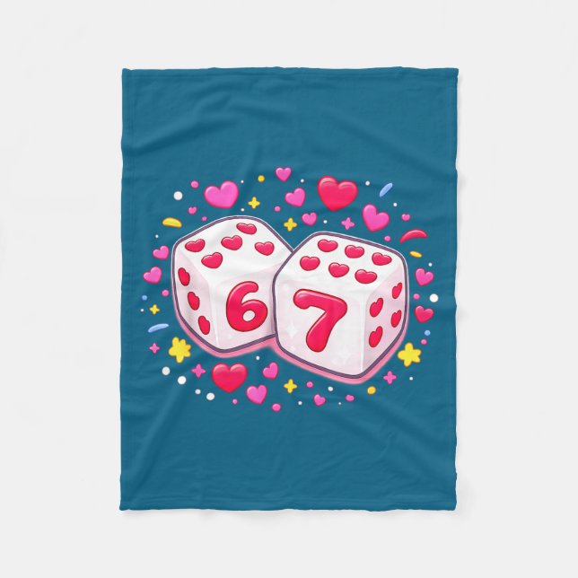 Couverture Polaire Cute Six Seven 6 7 Dice Valentines Day Shirt Funny (Devant)