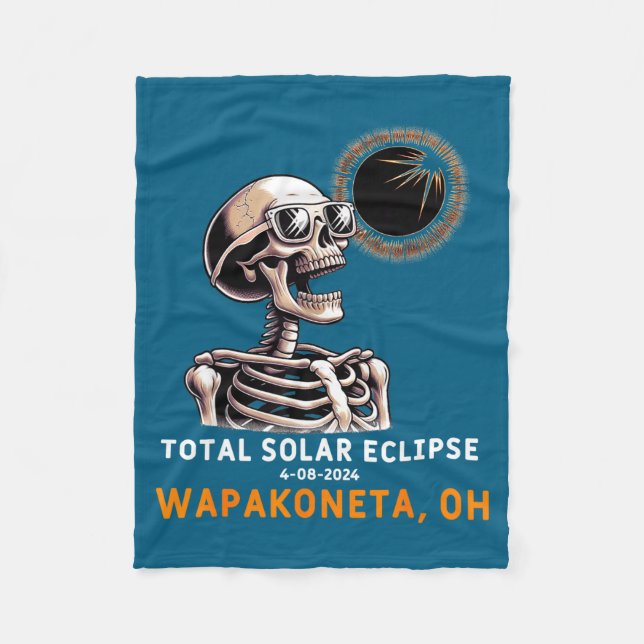 Couverture Polaire Cute Skeleton Solar Eclipse Wapakoneta Ohio (Devant)