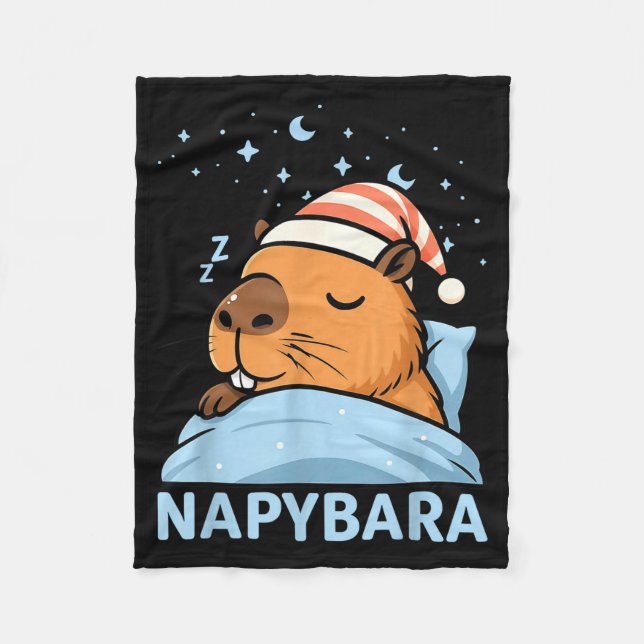 Couverture Polaire Cute Sleepy Capybara Funny Napybara Pajamas  (Devant)