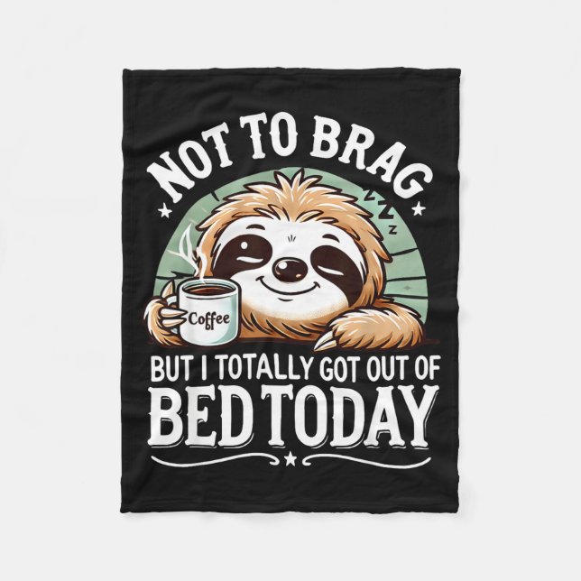 Couverture Polaire Cute Sloth Coffee Funny Quote Caffeine Lover Gift  (Devant)