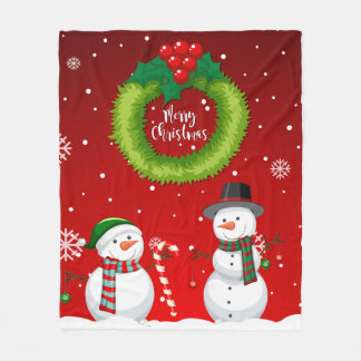 Couverture Polaire Cute Snowman Christmas Fleece Blanket