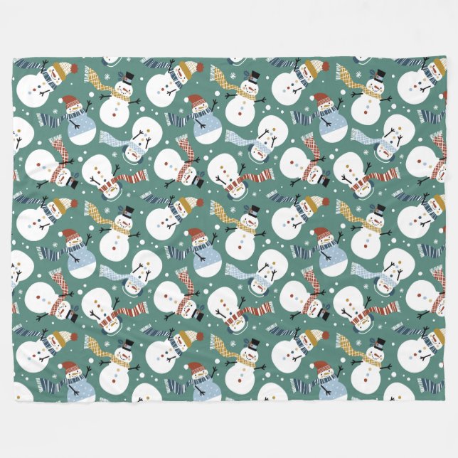 Couverture Polaire Cute Snowmen (Devant (Horizontal))