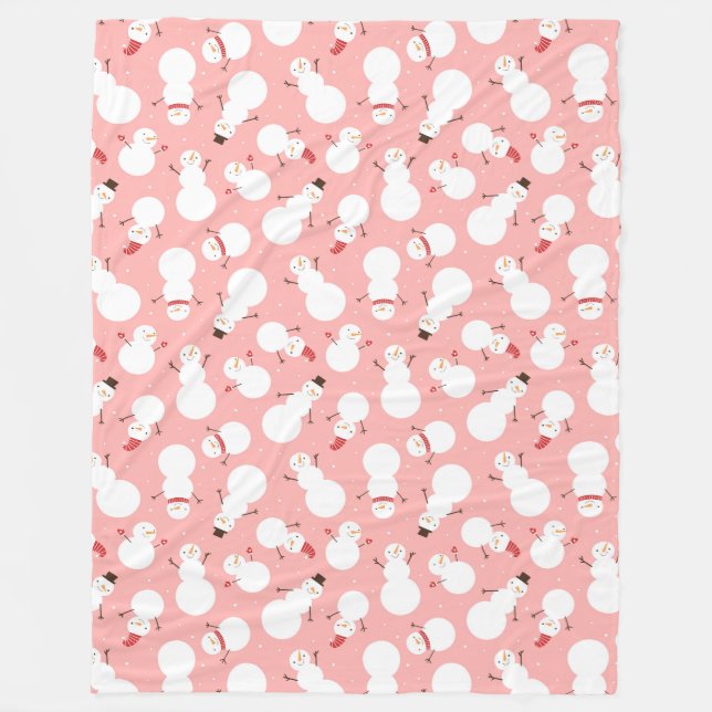 Couverture Polaire Cute Snowmen Blanche polaire (Devant)
