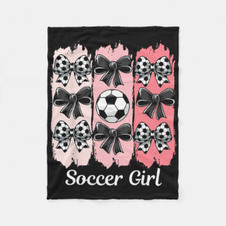 Couverture Polaire Cute Soccer Girl Coquette Bow Soccer Girl Soccer B