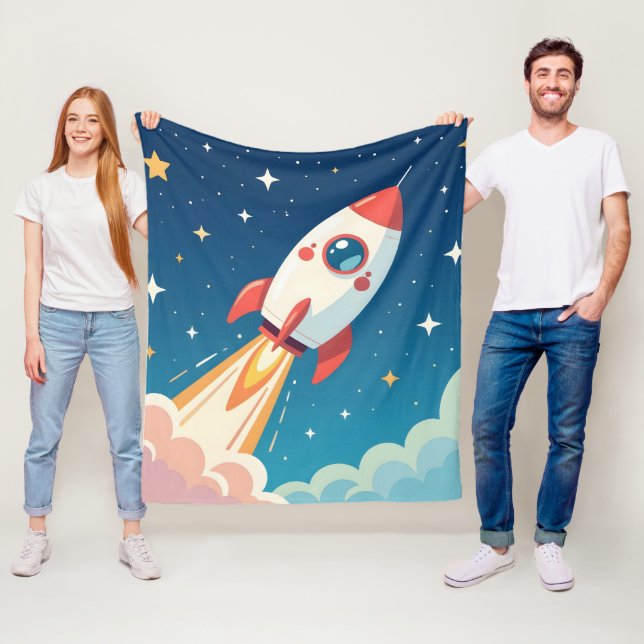 Couverture Polaire Cute space rocket blasting off (En situation)