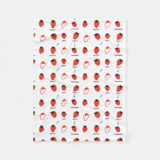 Couverture Polaire Cute Strawberry Pattern Fleece Blanket Cozy Kawaii