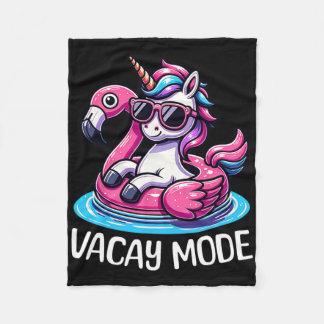 Couverture Polaire Cute Unicorn Vacay Mode Funny Family Vacation Kids