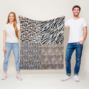 Couverture Polaire Cute Unique Mixte Leopard Zebra Poster de animal
