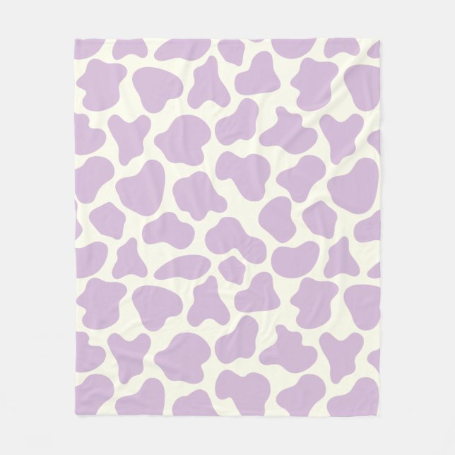 Couverture Polaire Cute Vache Poster de animal Motif esthétique Lilac (Devant)