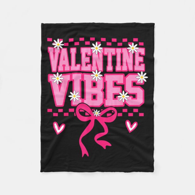 Couverture Polaire Cute Valentine Vibes Smile Face Valentines Day Gir (Devant)