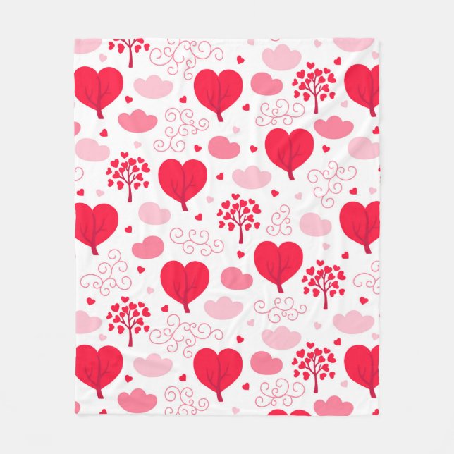 Couverture Polaire Cute Valentines l'arbre forme le coeur motif (Devant)