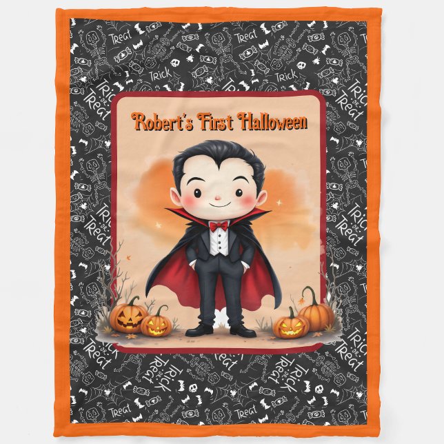 Couverture Polaire Cute Vampire Ajouter le nom de l'enfant ou la prem (Créateur téléchargé)