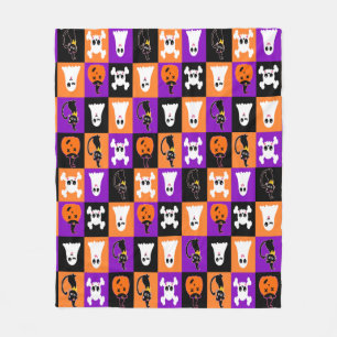 Couverture Polaire Cute Vector Halloween Fantômes Citrouille Chats Cr