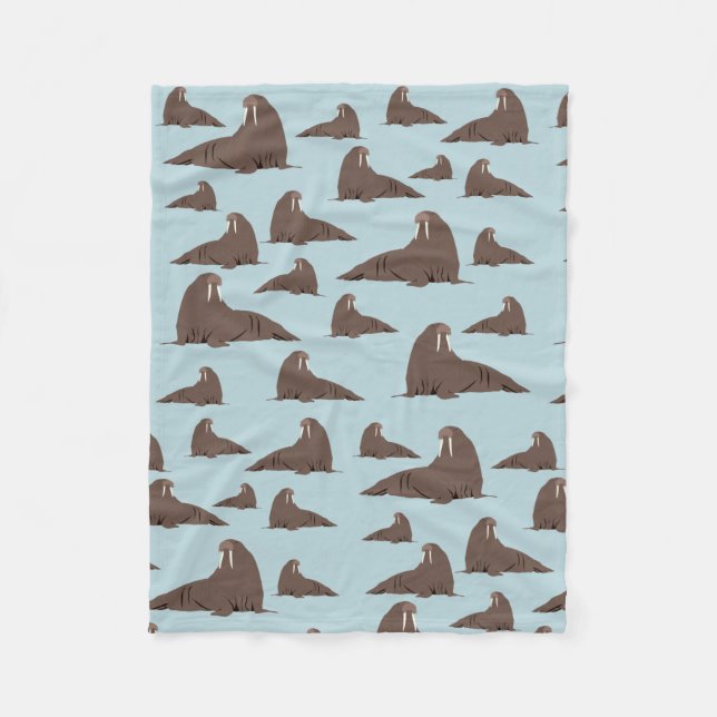 Couverture Polaire Cute Walrus Motif (Devant)