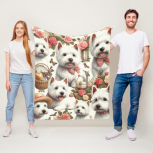 Couverture Polaire Cute West Highland White Terrier sans fil