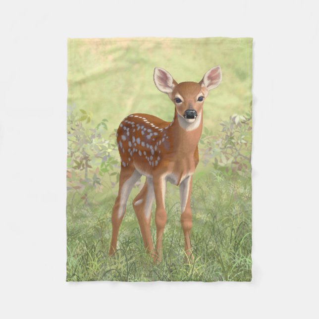 Couverture Polaire Cute Whitetail Fawn (Devant)