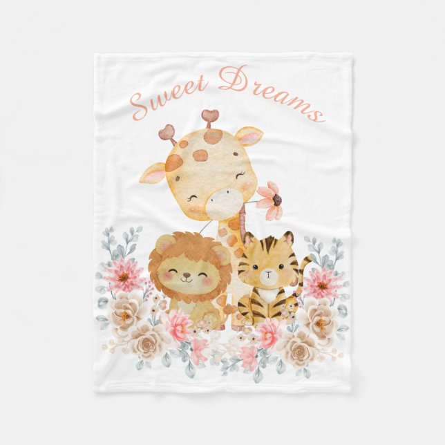 Couverture Polaire Cute Wild Animal Printed Blanket (Devant)