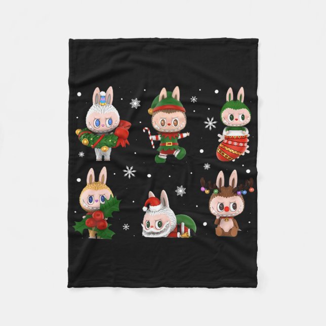 Couverture Polaire Cute Xmas Labubu Lover Labubu The Monsters Christm (Devant)