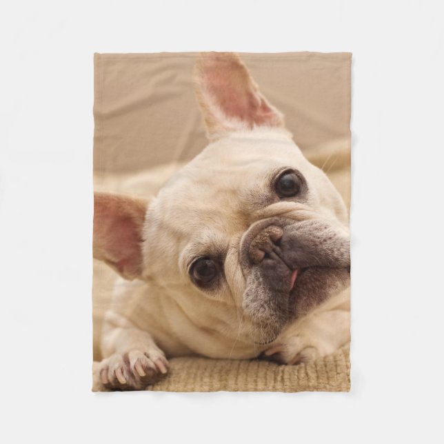 Couverture Polaire Cutest Baby Animals | French Bulldog Head Tilt (Devant)