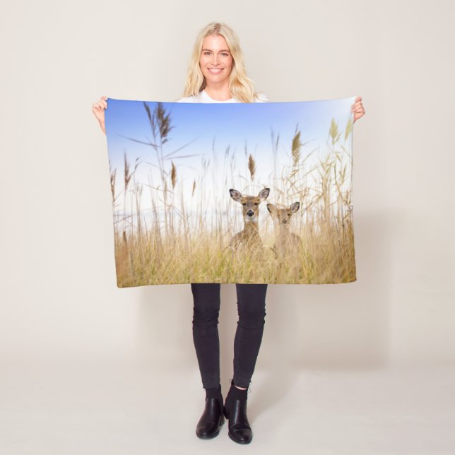 Couverture Polaire Cutest Baby Animals | Two Young White Tailed Deer (En situation)