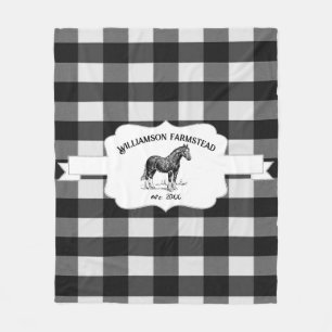 Couverture Polaire Cuvette de la ferme de Cheval de Buffle noir