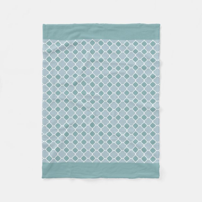 Couverture Polaire Cyan Quatrefoil Fleece Blanche (Devant)
