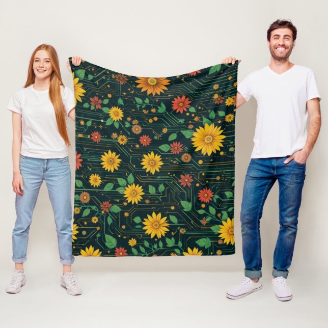 Couverture Polaire Cyber Bloom (En situation)