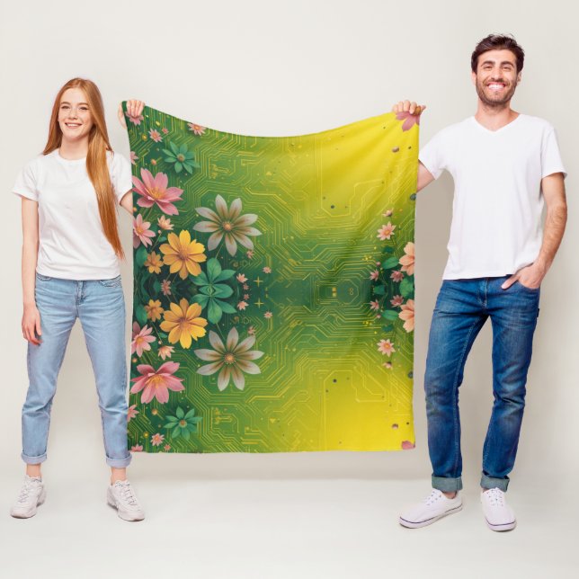 Couverture Polaire Cyber Chartreuse (En situation)