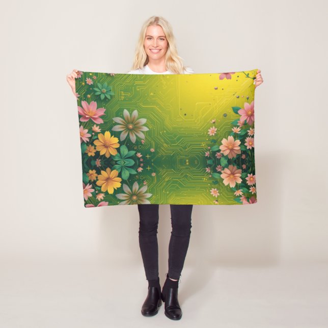 Couverture Polaire Cyber Chartreuse (En situation)