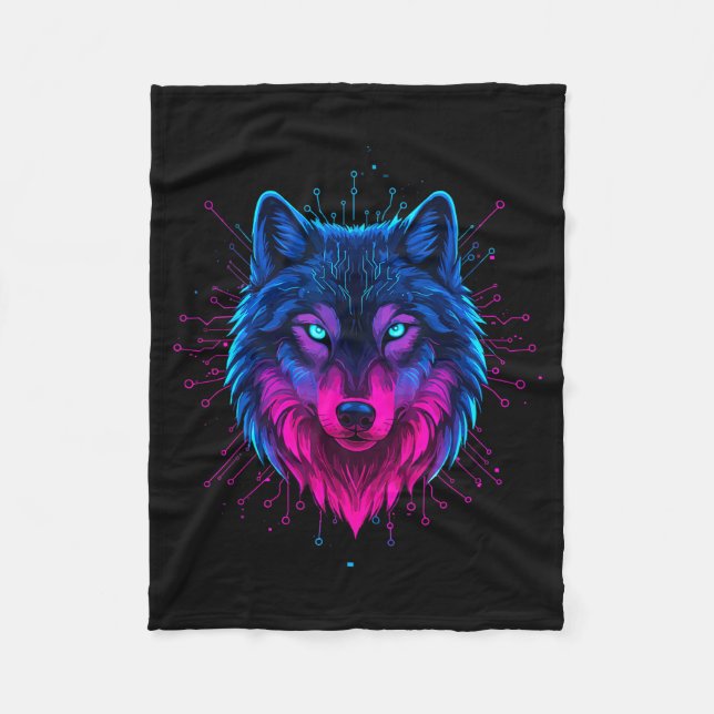 Couverture Polaire Cyber Wolf For Animal Lovers And Birthday And Birt (Devant)