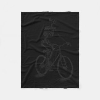 Couverture Polaire Cycliste squelette d'Halloween effrayant à vélo