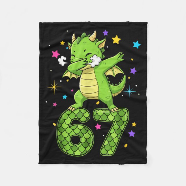 Couverture Polaire Dabbing 67 Dragon 67 Funny Six Seven Gen Z Slang M (Devant)