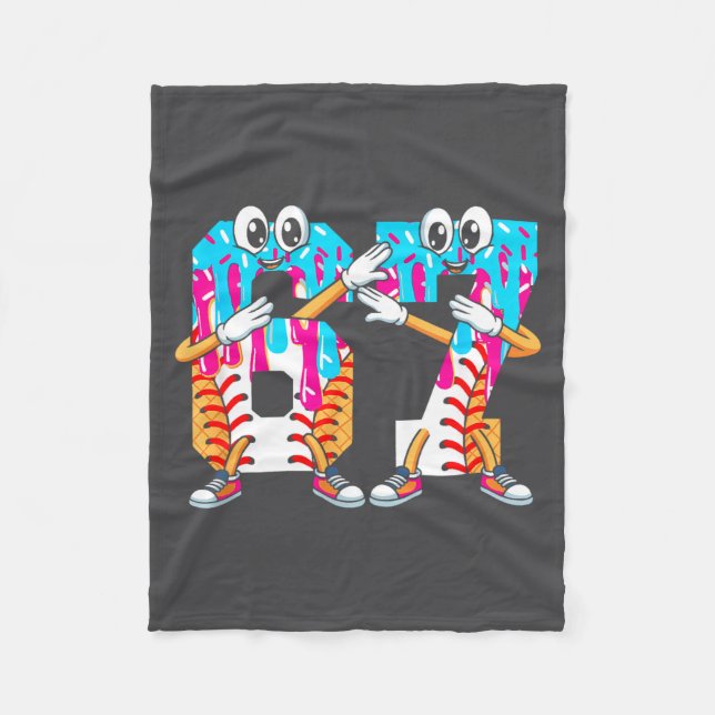 Couverture Polaire Dabbing Baseball Ice Cream Drip Number 67 Birthday (Devant)