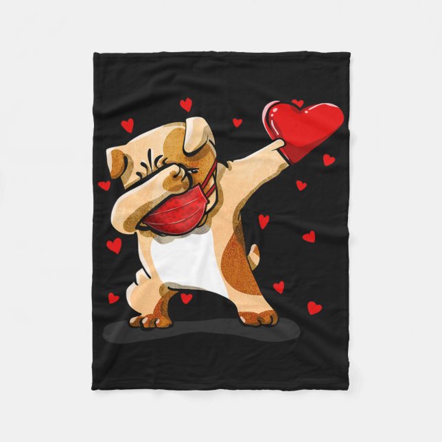 Couverture Polaire Dabbing Bulldog Face Mask Dab Dance Valentine Gift (Devant)