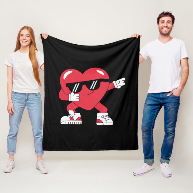 Couverture Polaire Dabbing Coeur drôle Cadeaux Valentines Jour (En situation)