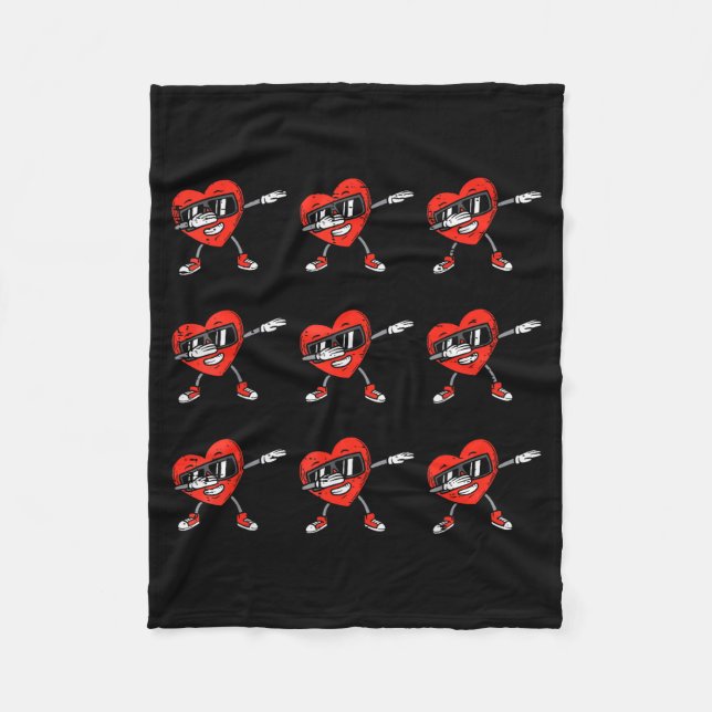 Couverture Polaire Dabbing coeurs Dab Enfants Garçons Saint-Valentin  (Devant)