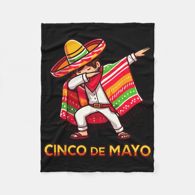 Couverture Polaire Dabbing Mexican Poncho Cinco De Mayo Fiesta 3 (Devant)