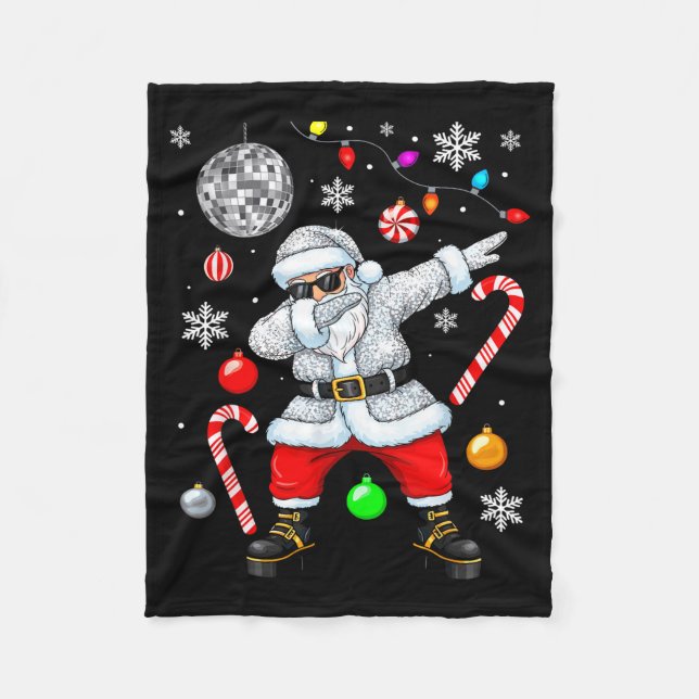 Couverture Polaire Dabbing Santa Christmas Disco Retro 70s 80s Vibes  (Devant)