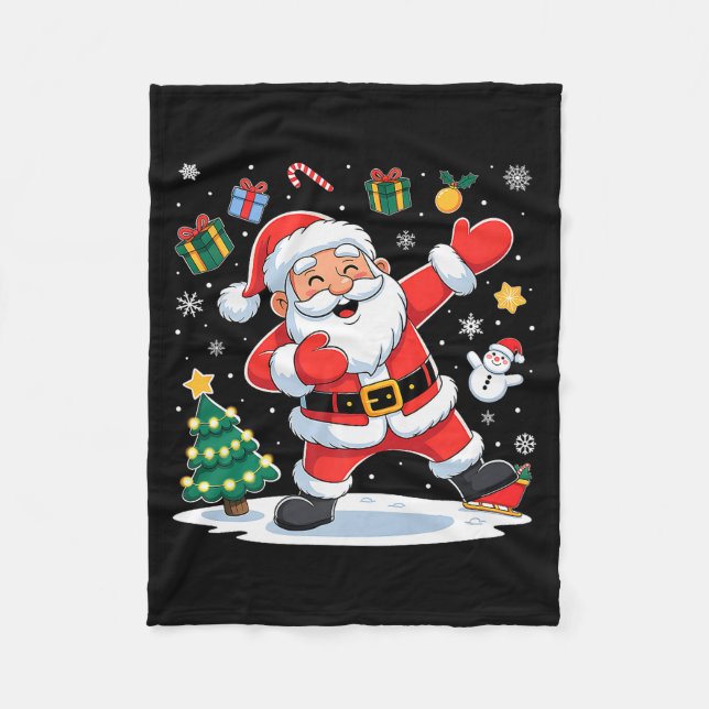 Couverture Polaire Dabbing Santa Claus Christmas Holiday Boys Kids Da (Devant)