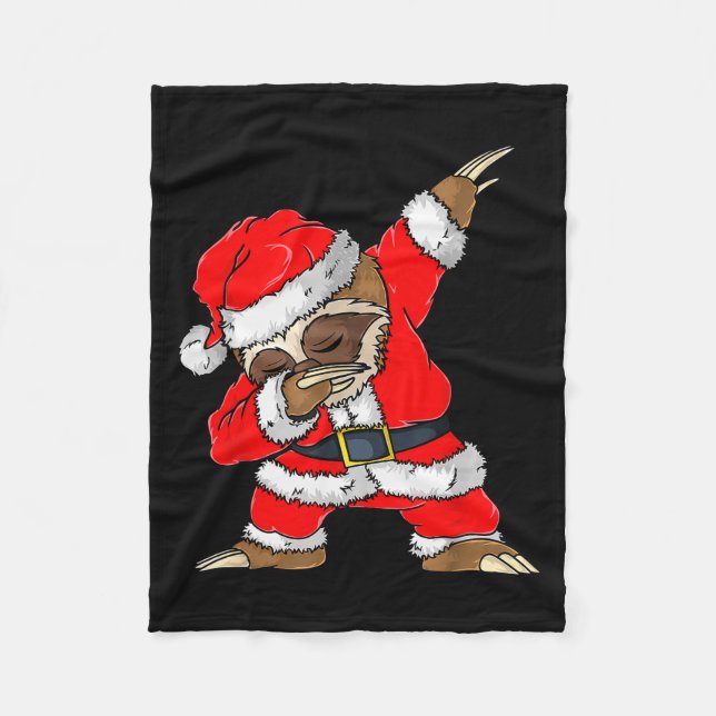 Couverture Polaire Dabbing Santa Sloth Merry Slothmas Christmas Kids  (Devant)