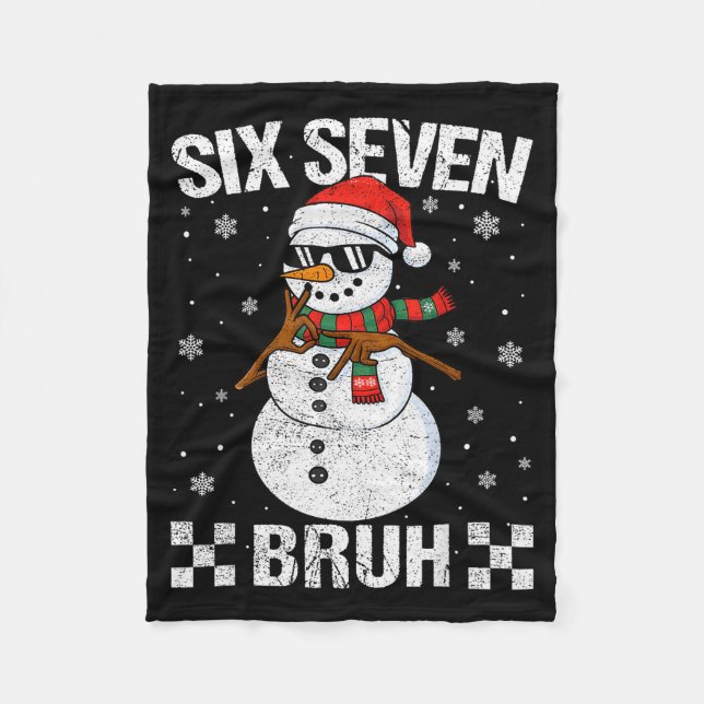 Couverture Polaire Dabbing Santa Snowman 6 7 Meme Christmas Six Seven (Devant)